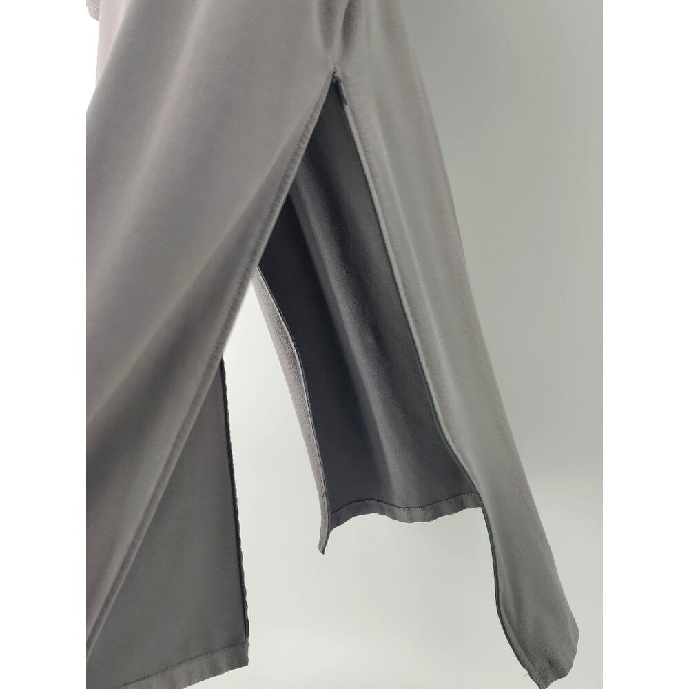 Eileen Fisher Gray Side Zip Tunic Dress Short Sleeve Size M - Picture 5 of 9